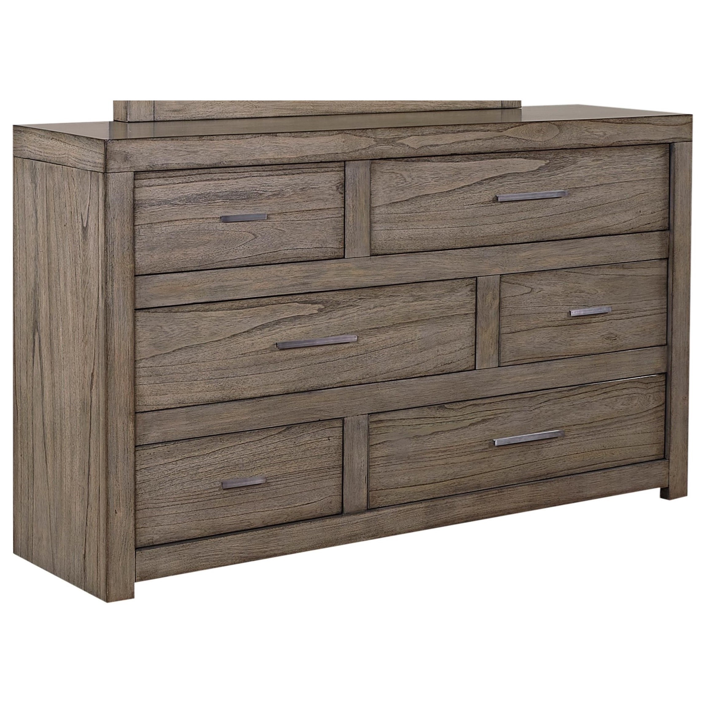Aspenhome Modern Loft IML453GRY 6 Drawer Dresser with FeltLined Top